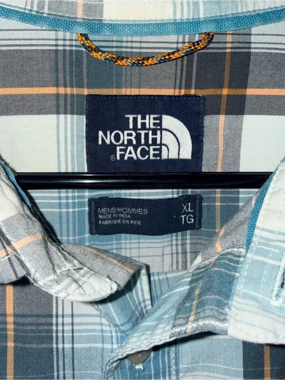 The North Face Plaid Outdoor Short Sleeve Shirt Men's XL Performance Blue